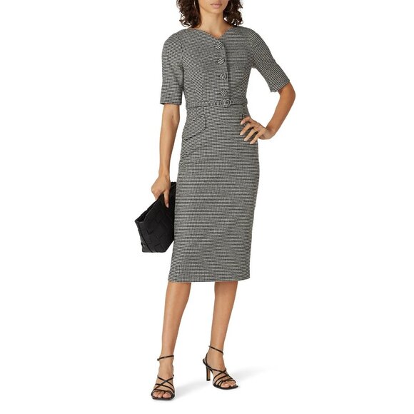 R-125. L.K. Bennett Nina Houndstooth Heart Dress - Picture 1 of 1